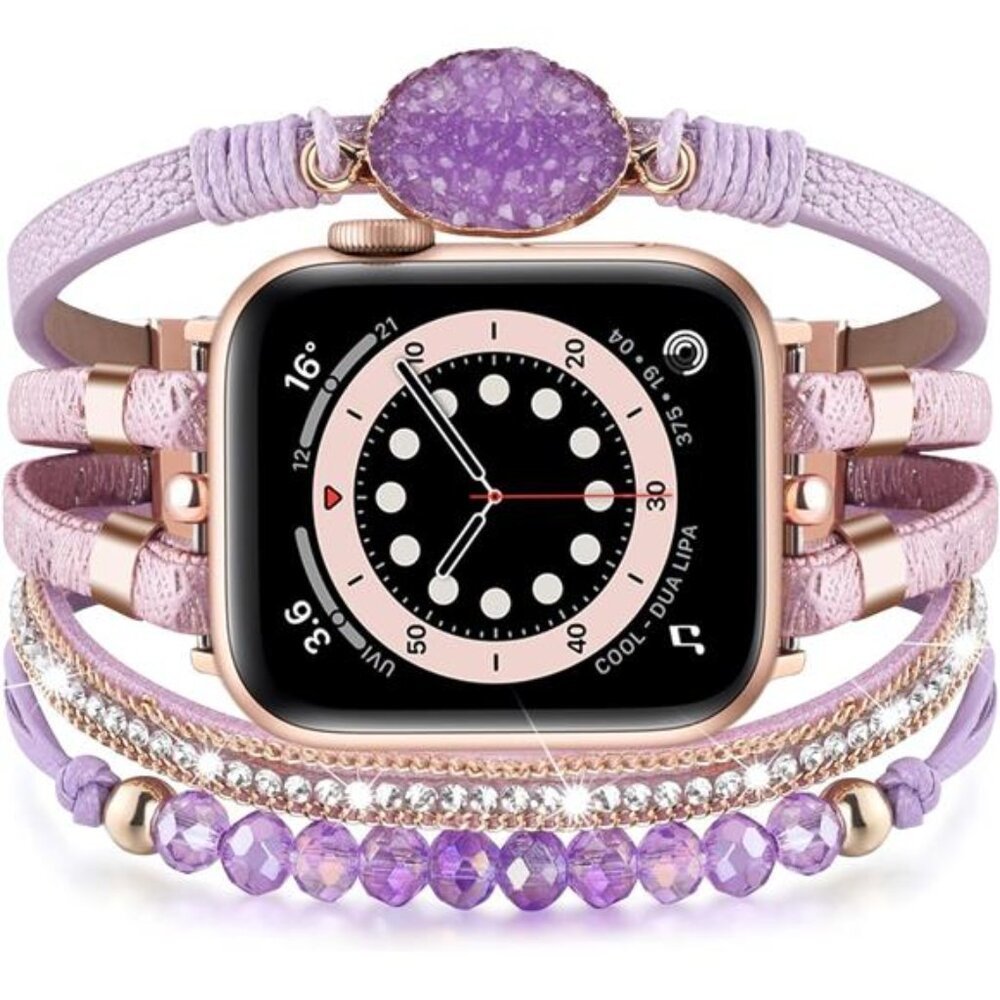 NEW Purple Beaded Boho Multilayer Apple Watch Band